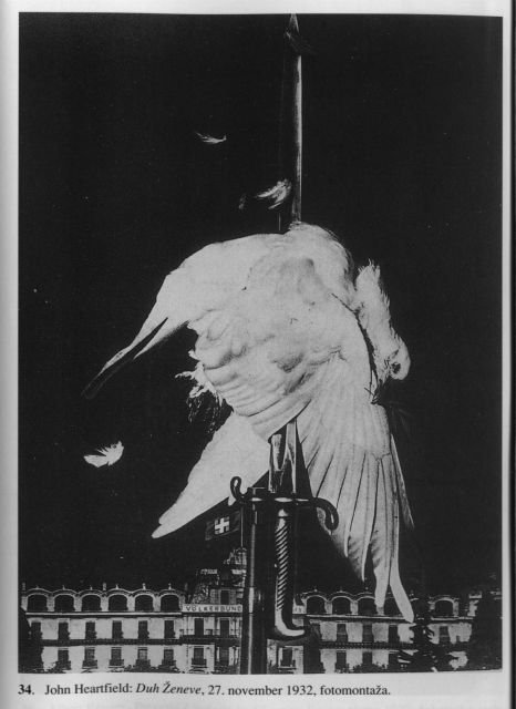 La paloma de la paz, Ginebra. Fotomontaje de John Heartfield, 27 de noviembre de 1932
