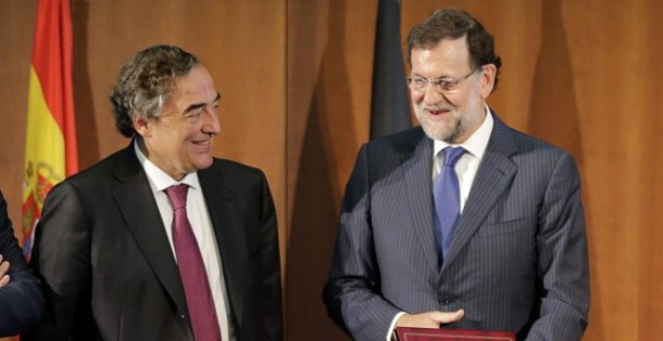 Joan Rosell, presidente de la CEOE, y Mariano Rajoy, presidente del Gobierno | EFE/Zipi