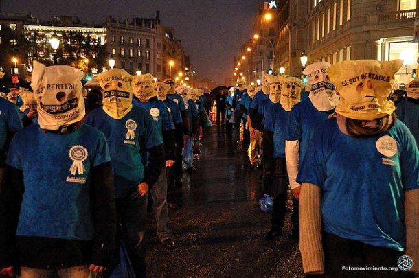 Flashmob y fin de los 23 días de huelga de hambre de los trabajadores de Telefónica. Barcelona, 27 de noviembre de 2012 | Foto: Manu Gómez para Fotomovimiento