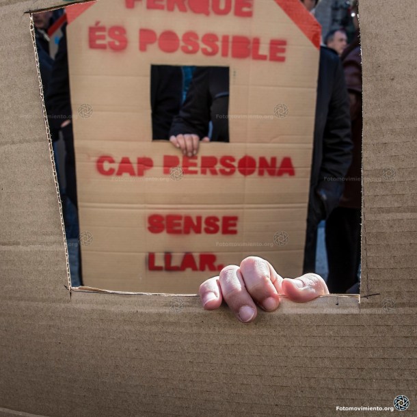 Flashmob personas sin hogar. Barcelona, 26 de noviembre de 2015 | Foto: Jorge Lizana para Fotomovimiento